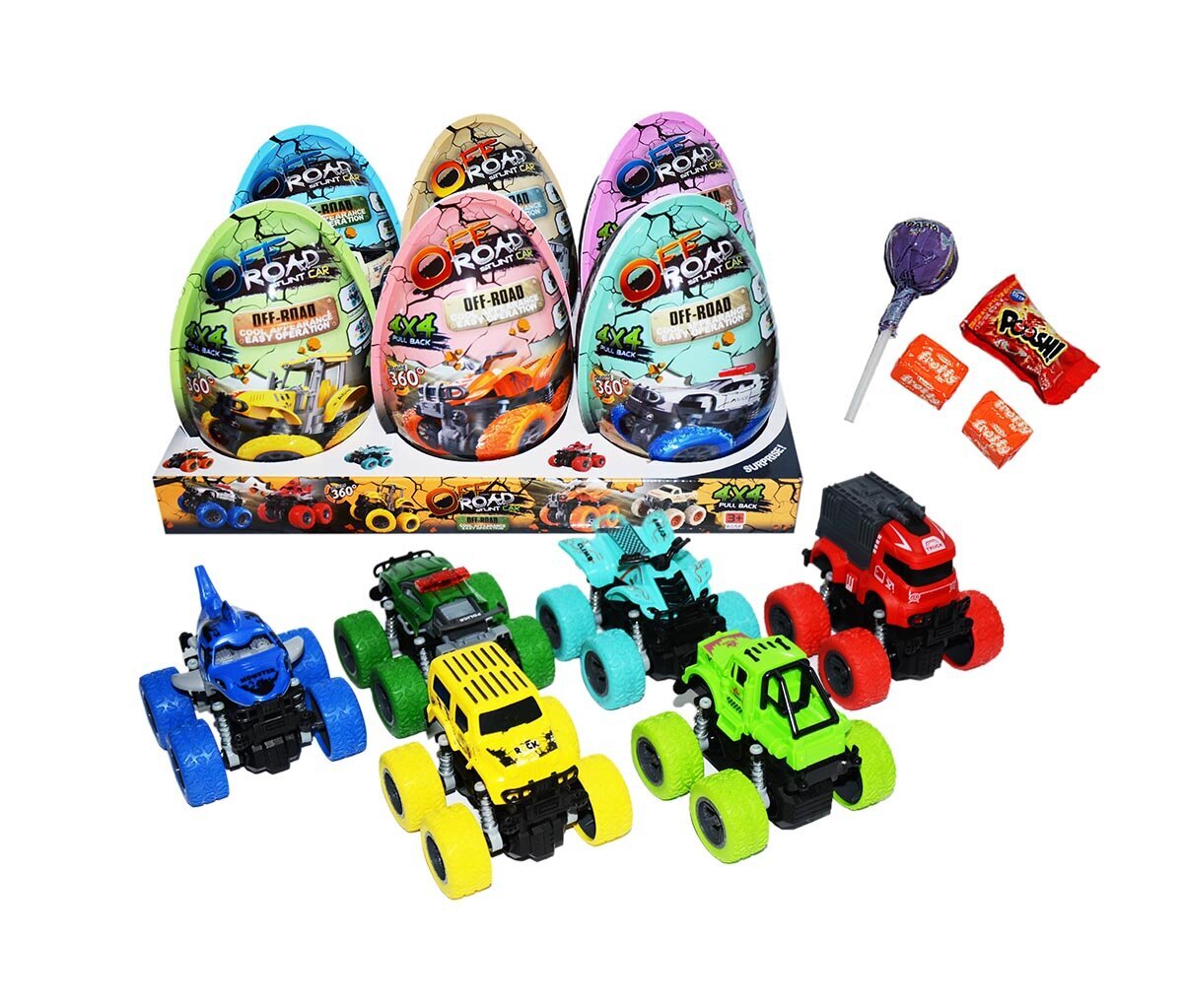 Saldumi + rotaļlietas Off Road Stunt Car, 150g x 6gab. цена и информация | Saldumi | 220.lv