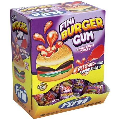 Košļājamās gumijas Burger Gum, 5g x 200gab. cena un informācija | Saldumi | 220.lv