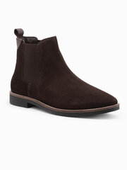 кожаные мужские ботинки - темно-коричневые v1 om-focs-0134 цена и информация | Мужские ботинки | 220.lv