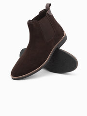 кожаные мужские ботинки - темно-коричневые v1 om-focs-0134 цена и информация | Мужские ботинки | 220.lv