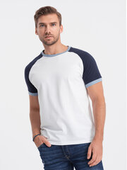 базовая мужская классическая хлопковая футболка - белая v14 om-tsbs-0146 124285-7 цена и информация | Мужские футболки | 220.lv