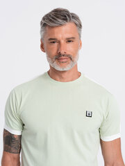 мужская хлопковая футболка с контрастными вставками - светло-мятный v9 s1632 цена и информация | Мужские футболки | 220.lv
