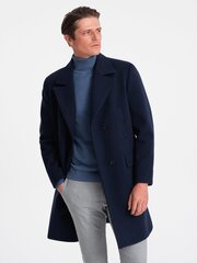 мужское двубортное пальто на подкладке — темно-синий v3 om-cowc-0107 цена и информация | Мужские пальто | 220.lv