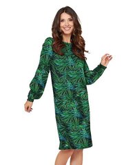 Велюровое платье прямого кроя "Neda Green - Black - Blue Floral Print Velour" Lega цена и информация | Платья | 220.lv