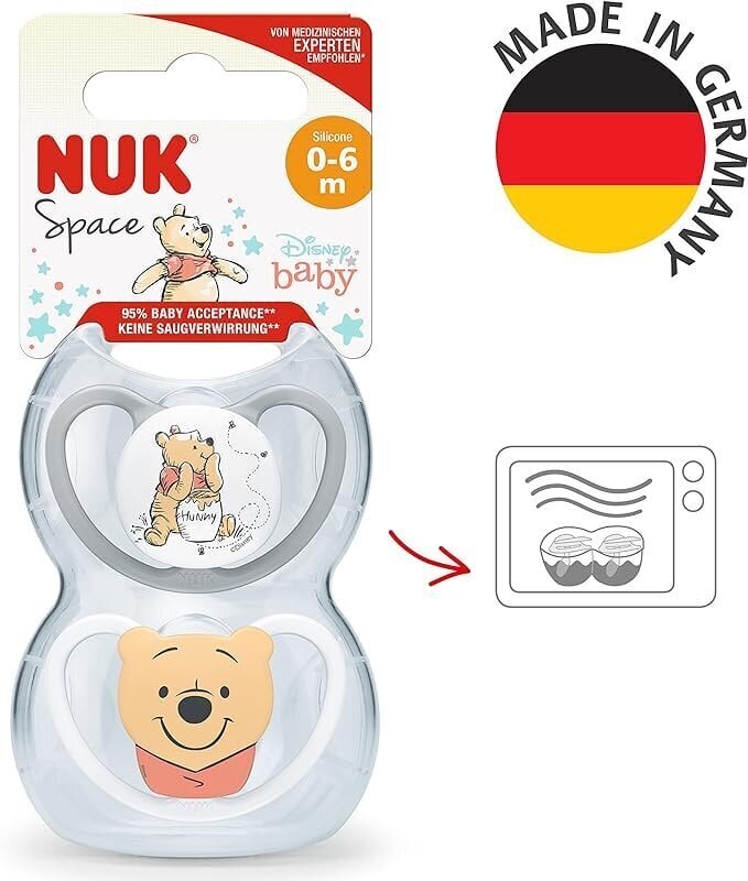 Knupītis Nuk Disney 730907, 0-6 mēn, 2 gab. cena un informācija | Knupīši | 220.lv