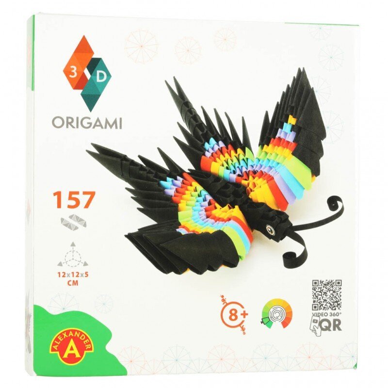 Origami 3D tauriņš Alexander, 154 gab. cena un informācija | Attīstošās rotaļlietas | 220.lv