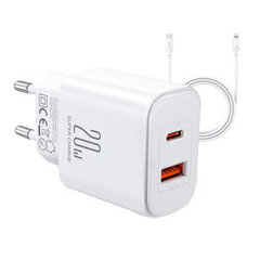 EU Joyroom JR-TCF05 20 Вт USB-A Зарядное устройство USB-C + кабель USB-C - черный цена и информация | Зарядные устройства для телефонов | 220.lv