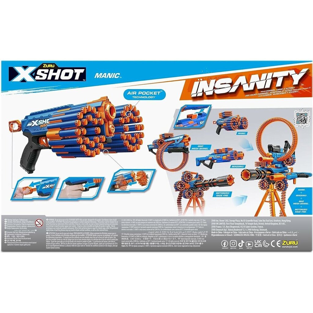 Šautene bērniem X-Shot Insanity Manic цена и информация | Rotaļlietas zēniem | 220.lv