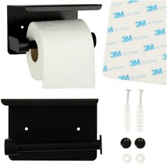 Держатель для туалетной бумаги с полочкой, черный цена и информация | Аксессуары для ванной комнаты | 220.lv