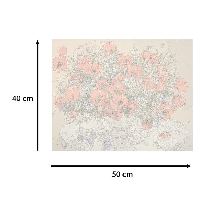 Glezniecība pēc cipariem Ziedi, 50x40 cm cena un informācija | Gleznas pēc numuriem | 220.lv