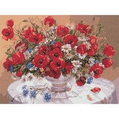 Glezniecība pēc cipariem Ziedi, 50x40 cm cena un informācija | Gleznas pēc numuriem | 220.lv