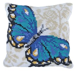 Набор для вышивания чехла на подушку Needleart World Синяя бабочка, 40х40 цена и информация | Принадлежности для вышивания | 220.lv