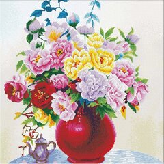 Набор для вышивки крестиком Needleart World Розы в вазе, 40х40 цена и информация | Принадлежности для вышивания | 220.lv