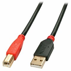 USB A uz USB B Kabelis Lindy 42761 10 m Melns Daudzkrāsains cena un informācija | Savienotājkabeļi | 220.lv