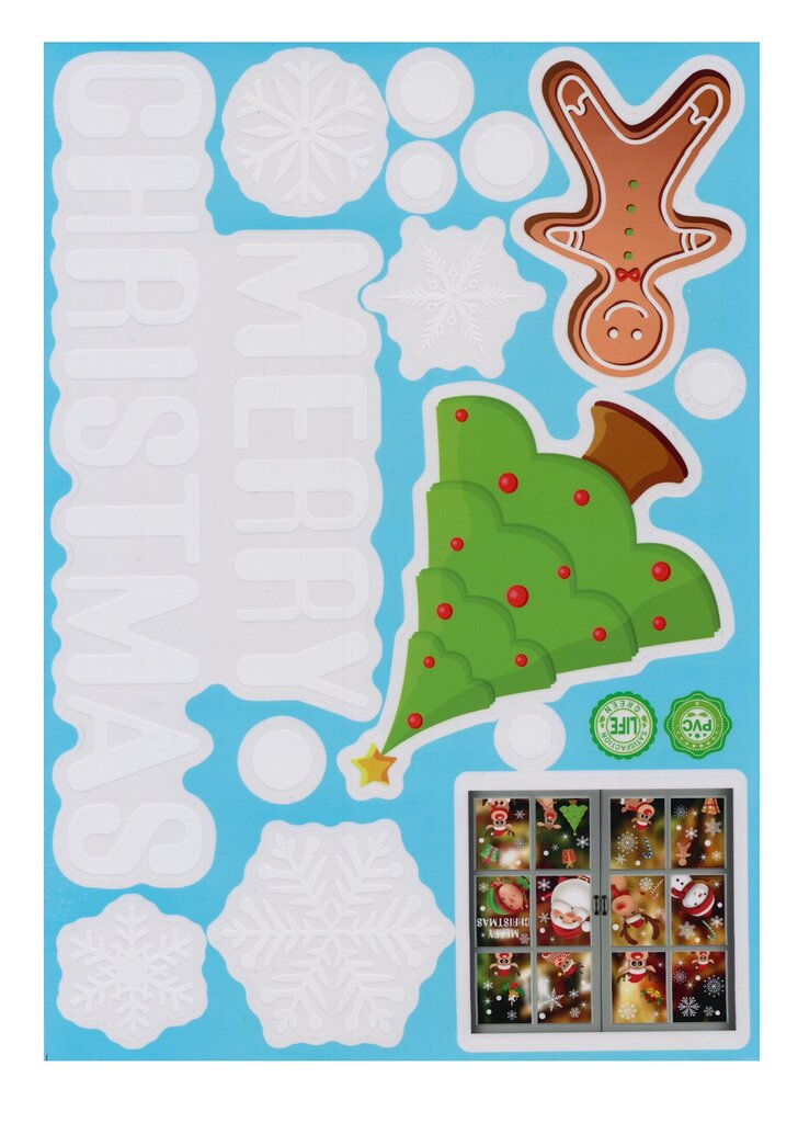 Ziemassvētku logu uzlīmes bērniem 110 gab. cena un informācija | Ziemassvētku dekorācijas | 220.lv