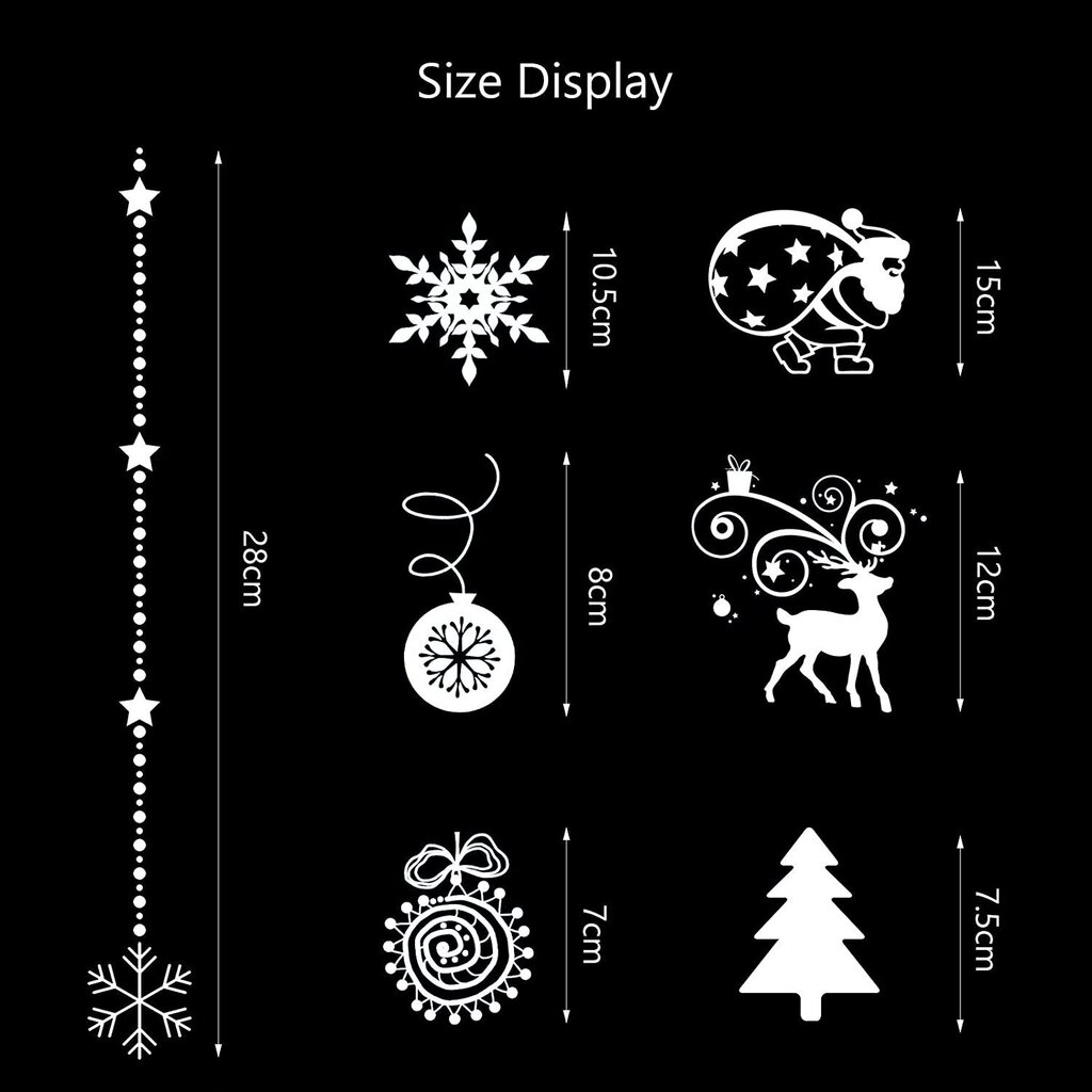 Ziemassvētku logu uzlīmes 12gab Ziemassvētki цена и информация | Ziemassvētku dekorācijas | 220.lv