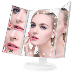 Kosmētikas spogulis ar LED, balts cena un informācija | Kosmētikas somas, spoguļi | 220.lv