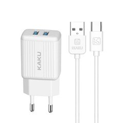 Зарядное устройство KAKUSIGA KSC-373 | 12 Вт | 2,4 А + кабель USB-C 1 м белый цена и информация | Зарядные устройства для телефонов | 220.lv