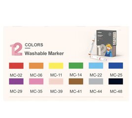 Cмываемые маркеры MiDeer, 12 цветов цена и информация | Принадлежности для рисования, лепки | 220.lv