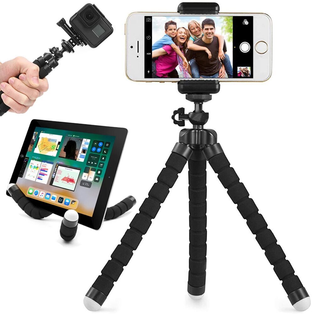 Штатив Гибкий штатив держатель для телефона Goodbuy Tripod, черный цена |  220.lv