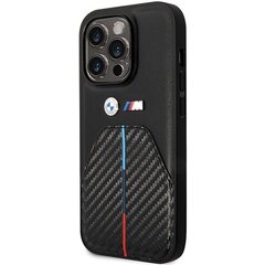 BMW BMHCP14L22NSTB iPhone 14 Pro 6.1" czarny|black Stamped Tricolor Stripe цена и информация | Чехлы для телефонов | 220.lv