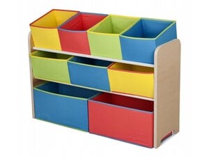 Plaukts ar krāsainiem konteineriem, 85x60x30 cm цена и информация | Полки для книг и игрушек | 220.lv