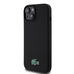 Lacoste Liquid Silicone Microfiber Croc Logo MagSafe Case for iPhone 15 Pro Max Black цена и информация | Чехлы для телефонов | 220.lv