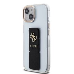 Guess PU Grip Stand 4G Metal Logo Case for iPhone 15 Black цена и информация | Чехлы для телефонов | 220.lv