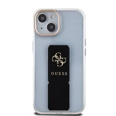 Guess PU Grip Stand 4G Metal Logo Case for iPhone 15 Black цена и информация | Чехлы для телефонов | 220.lv