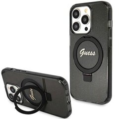 Guess IML Ring Stand Glitter MagSafe Case for iPhone 15 Pro Max Black цена и информация | Чехлы для телефонов | 220.lv