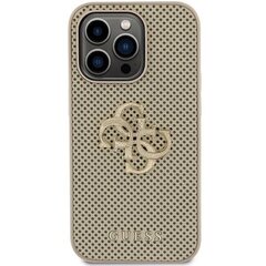 Guess PU Perforated 4G Glitter Metal Logo Case for iPhone 15 Pro Gold цена и информация | Чехлы для телефонов | 220.lv