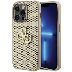 Guess PU Perforated 4G Glitter Metal Logo Case for iPhone 15 Pro Gold цена и информация | Чехлы для телефонов | 220.lv