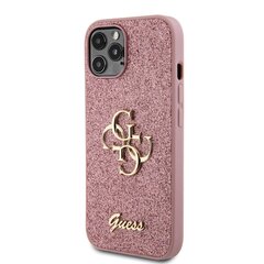 Guess PU Fixed Glitter 4G Metal Logo Case for iPhone 12|12 Pro Pink цена и информация | Чехлы для телефонов | 220.lv