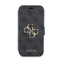 Guess PU Leather 4G Metal Logo Book Case for iPhone 15 Grey цена и информация | Чехлы для телефонов | 220.lv