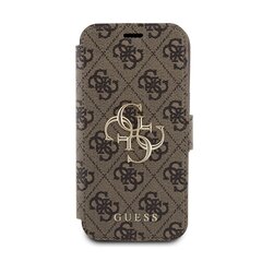 Guess PU Leather 4G Metal Logo Book Case for iPhone 15 Brown цена и информация | Чехлы для телефонов | 220.lv