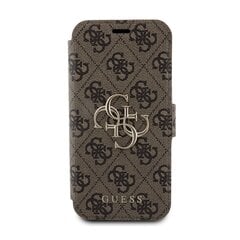 Guess PU Leather 4G Metal Logo Book Case for iPhone 15 Pro Max Brown цена и информация | Чехлы для телефонов | 220.lv