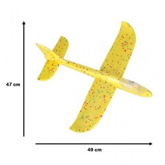 Lidojoša lidmašīna no putupolistirola 8LED, 48x47 cm, dzeltena cena un informācija | Rotaļlietas zēniem | 220.lv