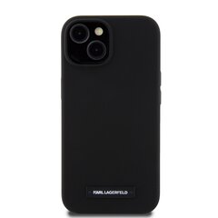 Karl Lagerfeld Liquid Silicone Plaque MagSafe Case for iPhone 15 Pro Max Black цена и информация | Чехлы для телефонов | 220.lv