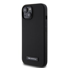 Karl Lagerfeld Liquid Silicone Plaque MagSafe Case for iPhone 15 Pro Max Black цена и информация | Чехлы для телефонов | 220.lv