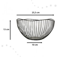 Dekoratīvs metāla augļu grozs, melns cena un informācija | Trauki, šķīvji, pusdienu servīzes | 220.lv