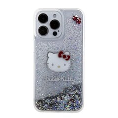 Hello Kitty Liquid Glitter Electroplating Head Logo Case for iPhone 15 Pro Max Transparent цена и информация | Чехлы для телефонов | 220.lv