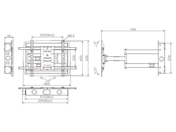 Multibrackets MB-6737 32-80" cena un informācija | TV kronšteini | 220.lv