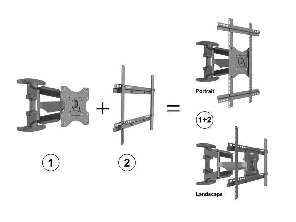 TV sienas kronšteins Multibrackets MB-2314, pelēks cena un informācija | TV kronšteini | 220.lv