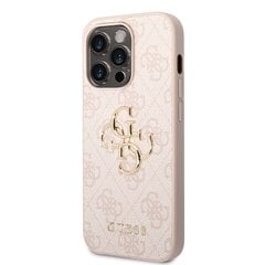 Guess PU 4G Metal Logo Case for iPhone 15 Pro Max Pink цена и информация | Чехлы для телефонов | 220.lv