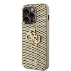 Guess PU Perforated 4G Glitter Metal Logo Case for iPhone 15 Pro Gold цена и информация | Чехлы для телефонов | 220.lv