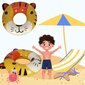 Bērnu peldēšanas riņķis, 80 cm, tīģeris цена и информация | Piepūšamās rotaļlietas un pludmales preces | 220.lv