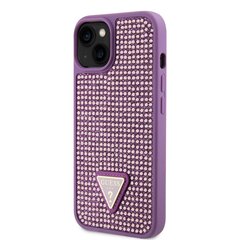 Guess Rhinestones Triangle Metal Logo Case for iPhone 15 Pro Max Purple цена и информация | Чехлы для телефонов | 220.lv