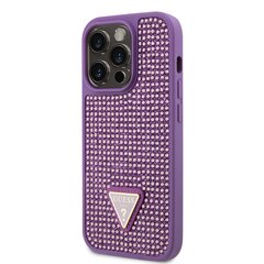 Guess Rhinestones Triangle Metal Logo Case for iPhone 15 Pro Purple цена и информация | Чехлы для телефонов | 220.lv