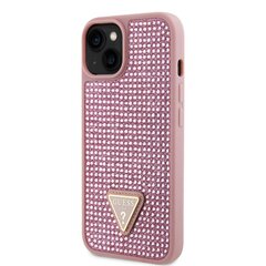 Guess Rhinestones Triangle Metal Logo Case for iPhone 15 Pink цена и информация | Чехлы для телефонов | 220.lv