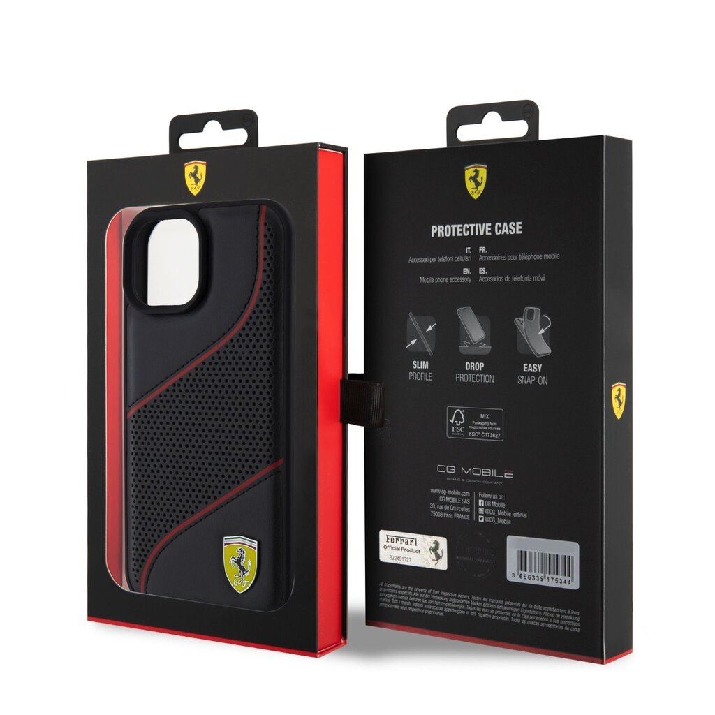 Ferrari PU Leather Perforated Slanted Line cena un informācija | Telefonu vāciņi, maciņi | 220.lv